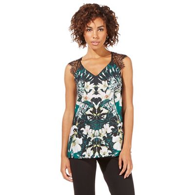 Star by Julien Macdonald Multi-coloured floral print lace back top